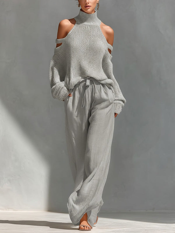 Camilla™ | Fashionable Knit and Linen Set