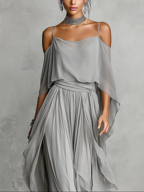 Isabella™ | Chiffon Fluid Outfit Set in Layered Detail