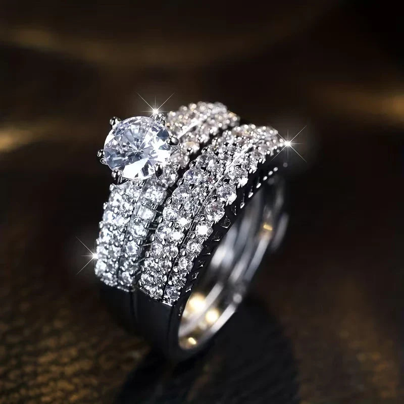 Luxury Round Bridal Ring Set – Auckzy