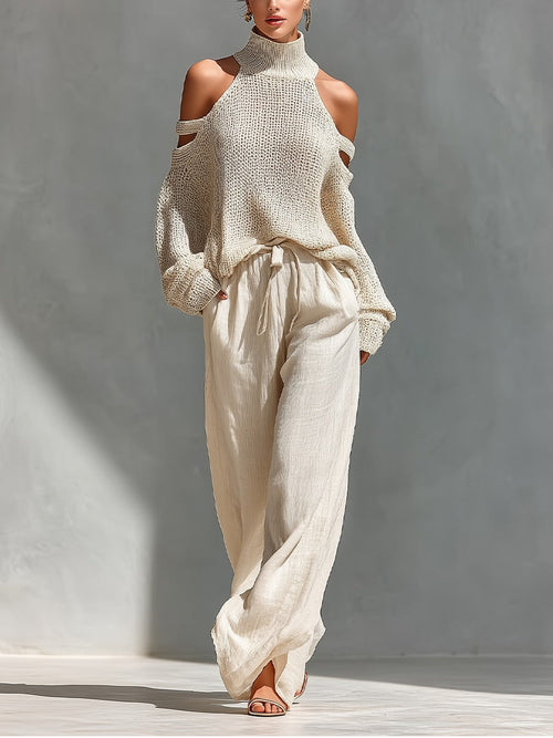 Camilla™ | Fashionable Knit and Linen Set