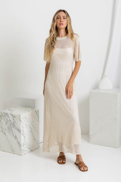 Airlie Crochet Maxi Dress - Natural