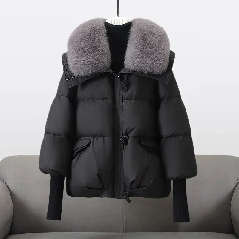 Clarissea™ | Elegant Puffer Jacket with Faux Fur Collar